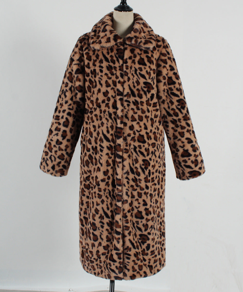 Swiss Cozy Leopard Long Coat